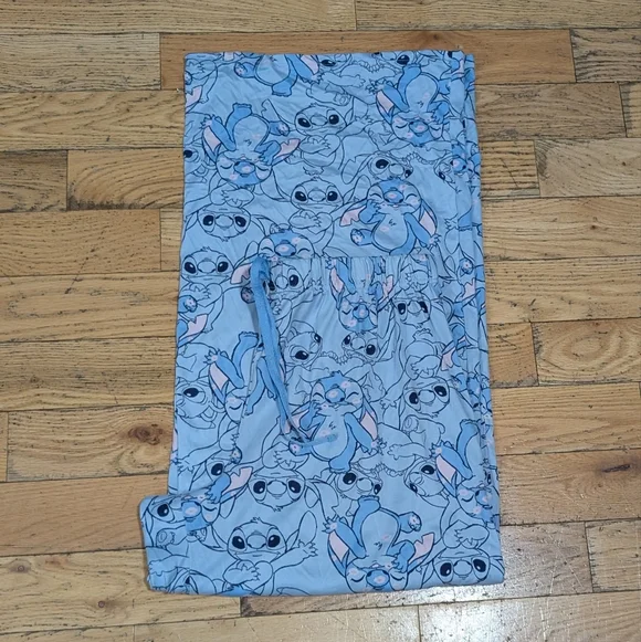 EUC Disney Stitch Print Wide Leg Pajama Pants *A10 - Picture 3 of 3